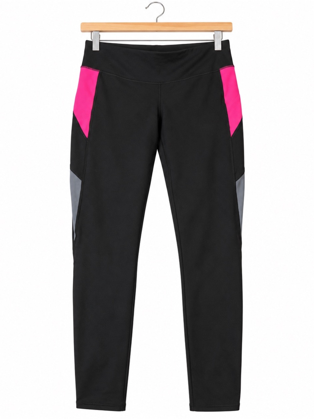 Victoria’s Secret VSX Knockout Leggings Medium Long Black Pink Colorblock